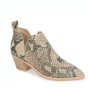 New! DOLCE VITA Women's Sher Snakeprint Leather Ankle Boots Booties Pointed Toe